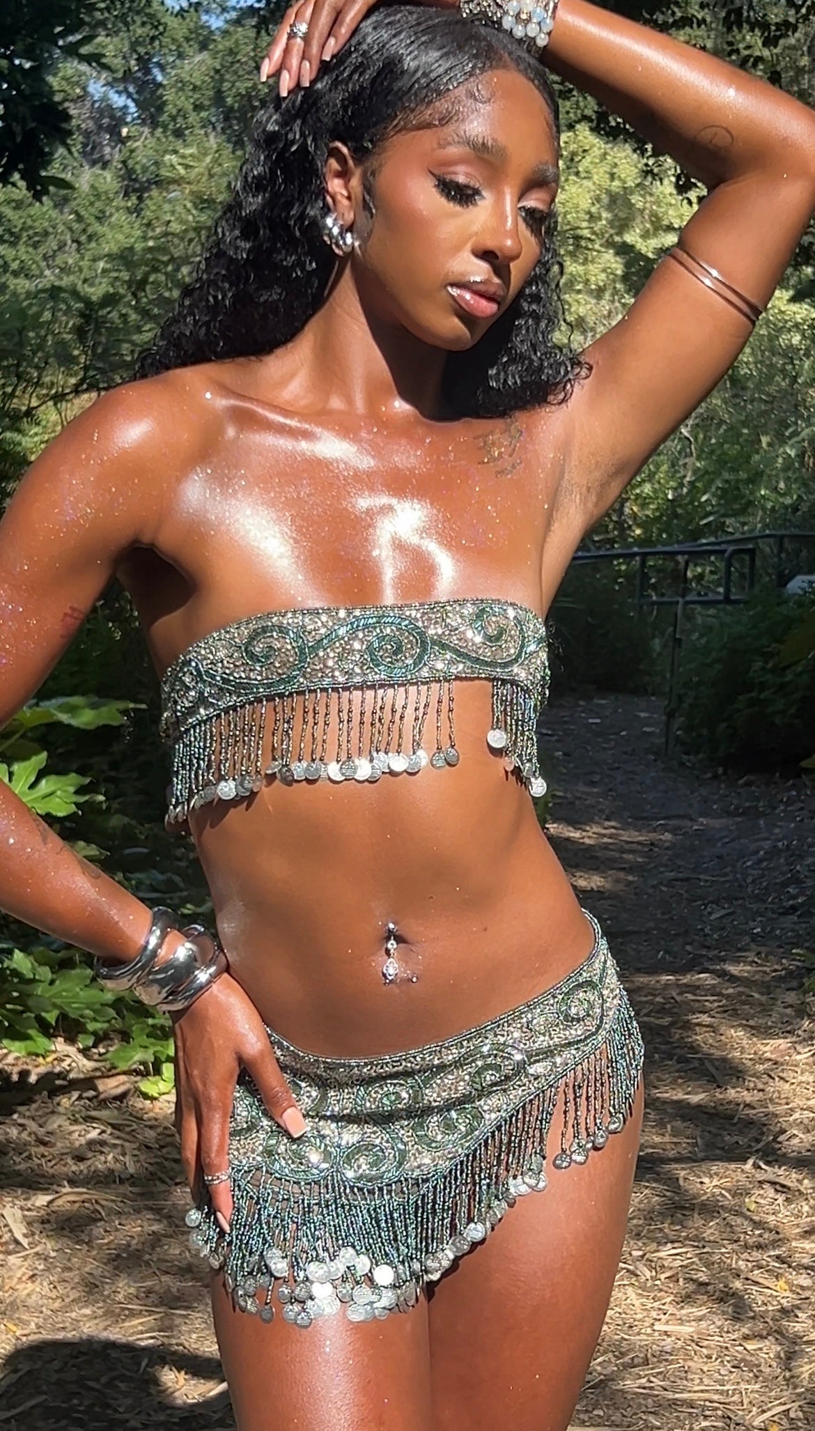 GYPSY BEADED SET (EMERALD GREEN)