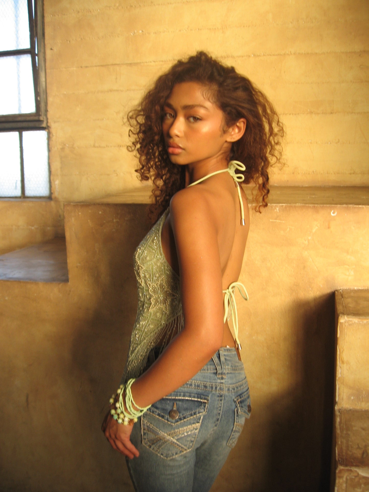 SAGE STAR BEADED HALTER