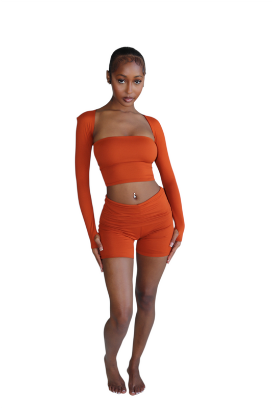 FOLD OVER SHORTS WITH BOW - (SHORTS ONLY)