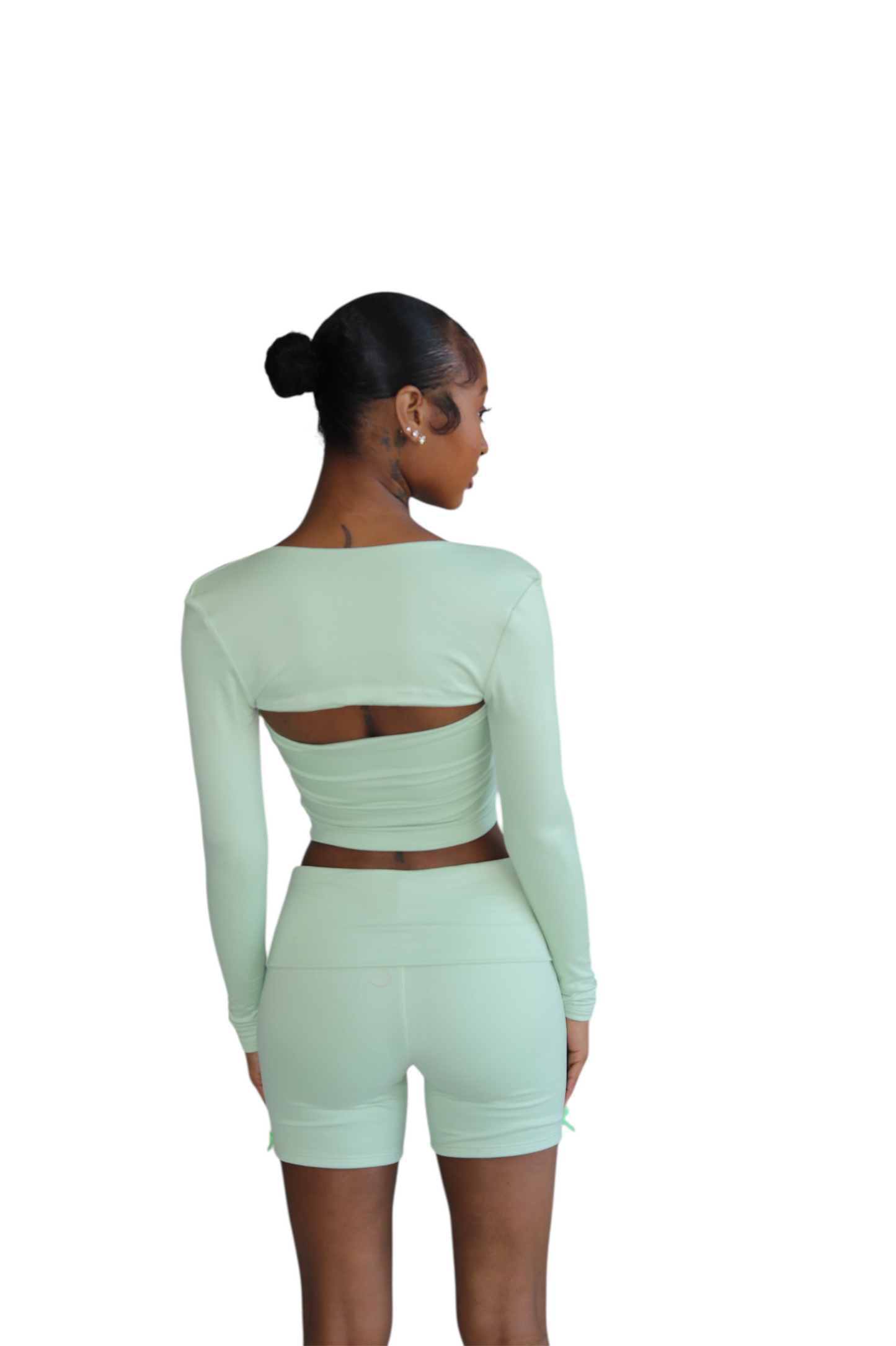 FOLD OVER SHORTS WITH BOW - (SHORTS ONLY)