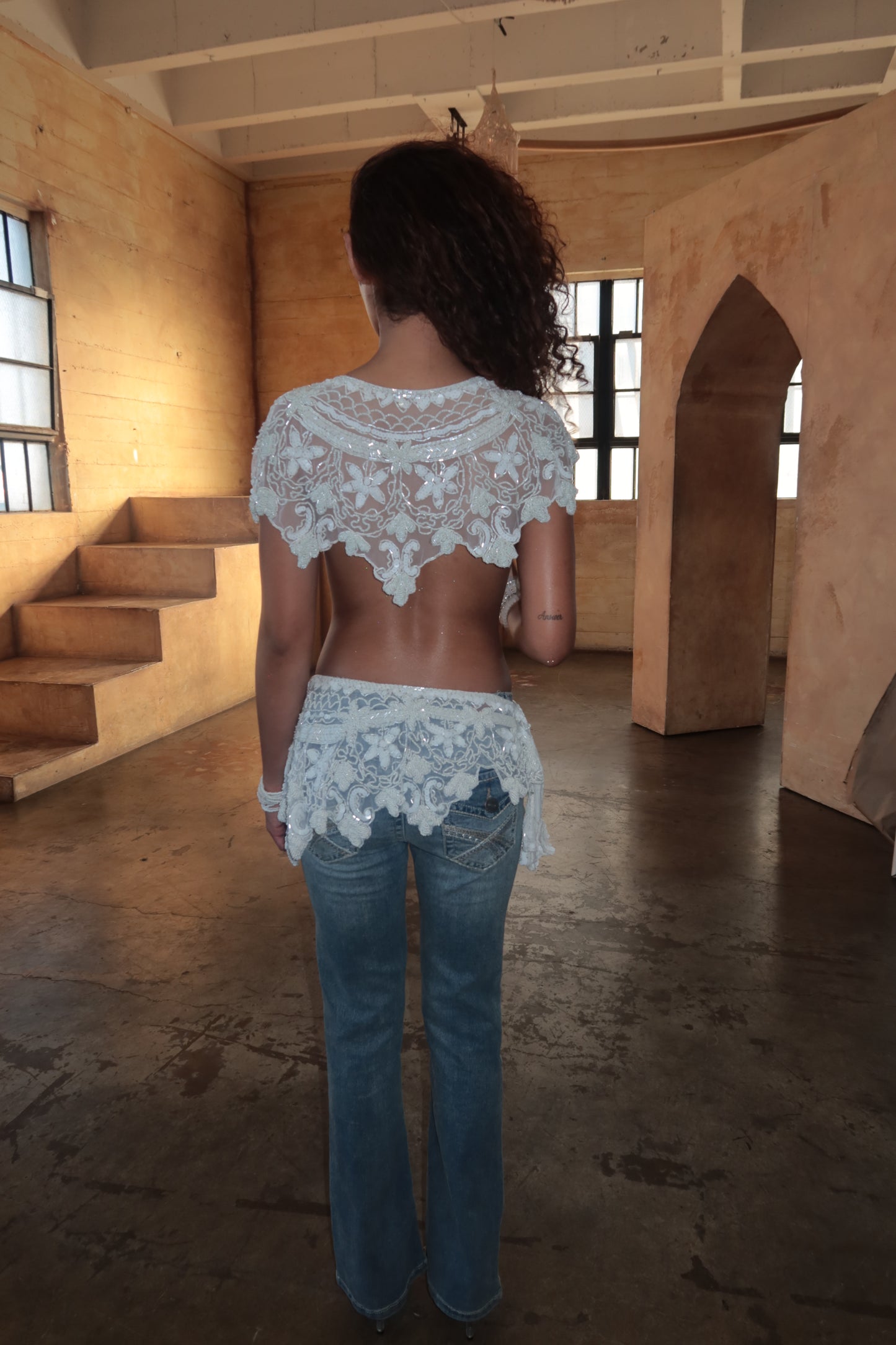 SAGE STAR BEADED HALTER