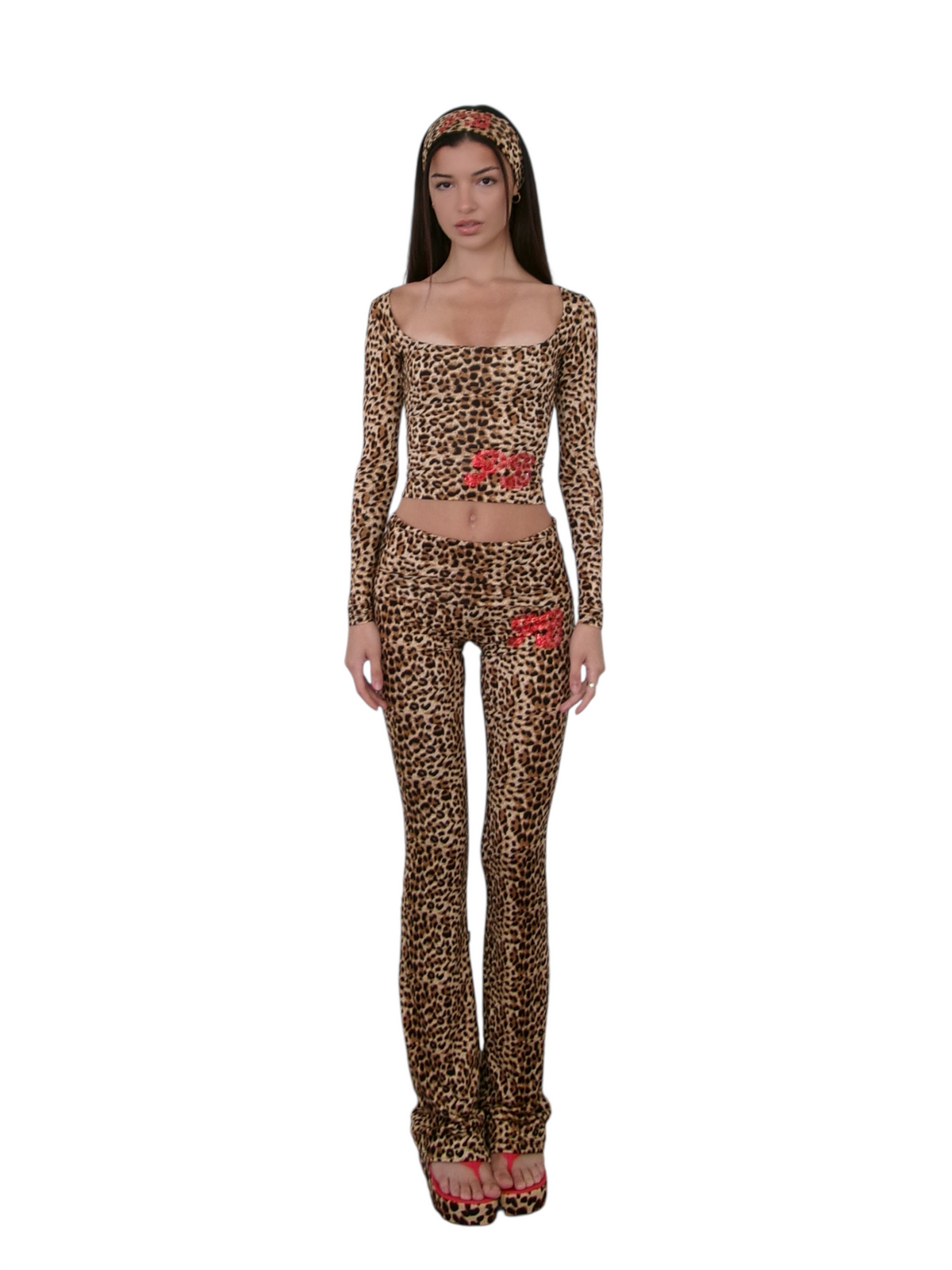 LEOPARD RHINESTONE TOP